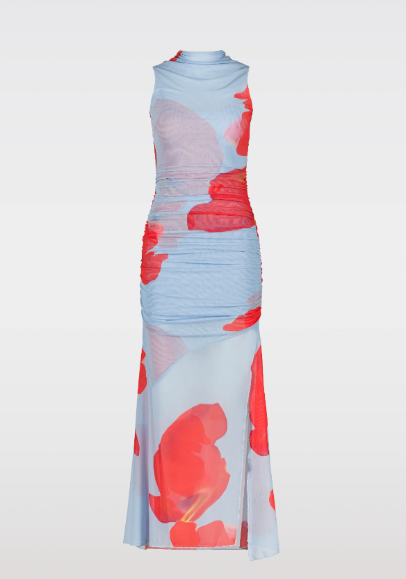 DRESS.07.D4.24 - Floral Printed Mesh Dress