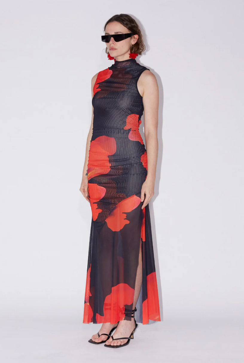 DRESS.07.D4.24 - Floral Printed Mesh Dress