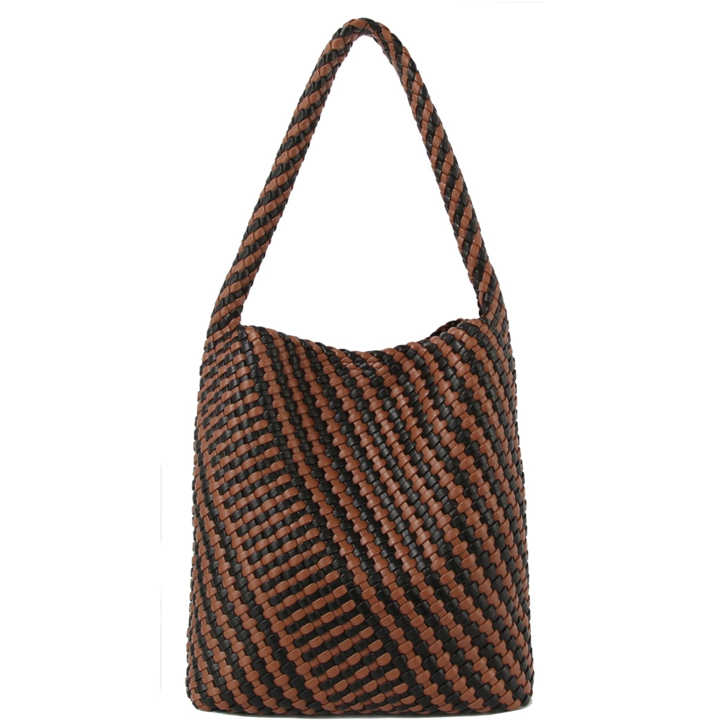 HOBO BRAIDED SOFT STRUCTURE BROWN CARAMEL