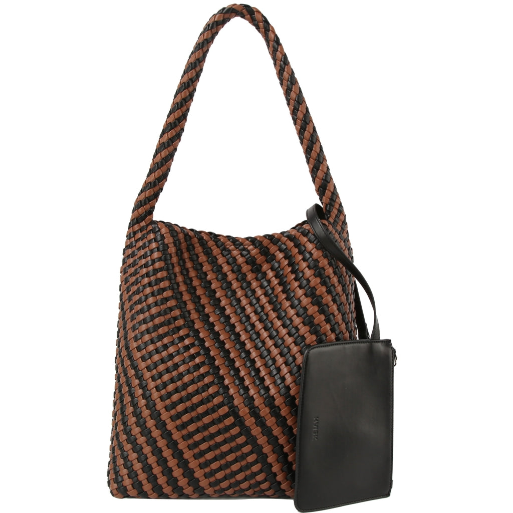 HOBO BRAIDED SOFT STRUCTURE BROWN CARAMEL